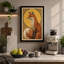 Red Fox in Profile Art Deco - Wrapped Canvas-368303629-368303626