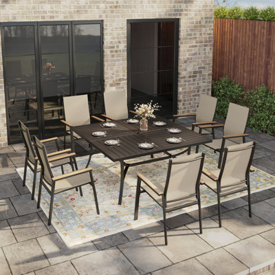 Bronislovas 8 - Person Patio Dining Set with Square Table
