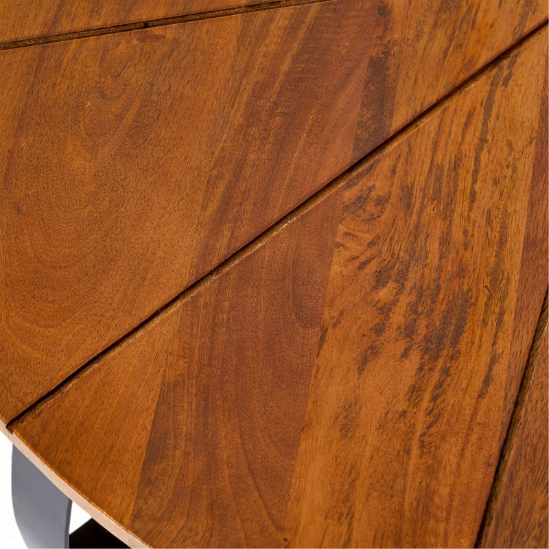 Table basse en bois de manguier et fer à la main fabriquée à la main
