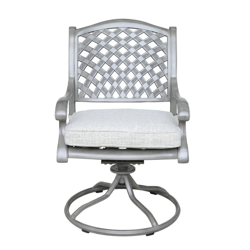 Chaise de patio pivotante avec coussins Annecorinne, Gaze d'or