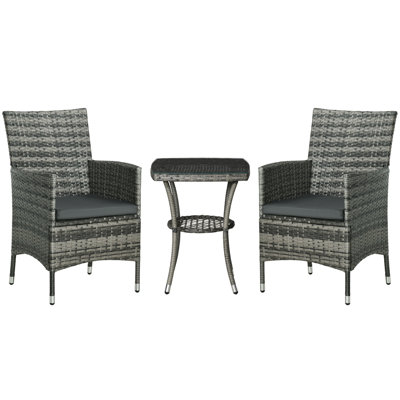 Wicker and Steel Patio Dining Set Table,