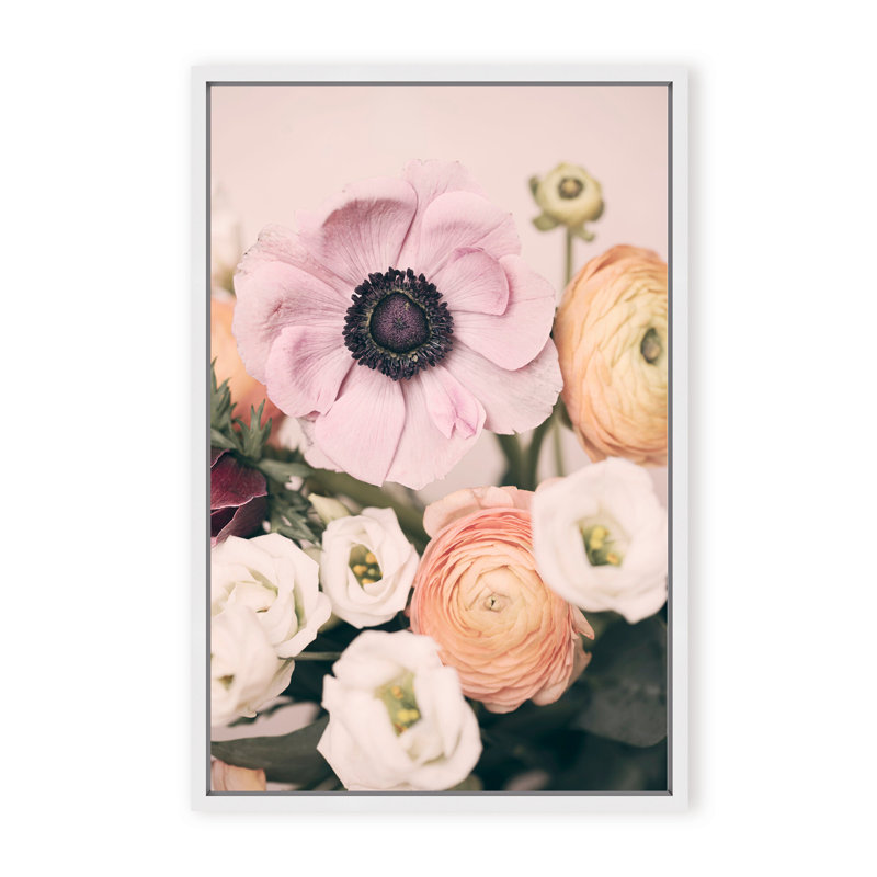 Nature Inspired Pastel Bouquet by  - Picture Frame Photograph on Paper, 48" H x 32" W x 1.125" D, Black, Framed Matted Print