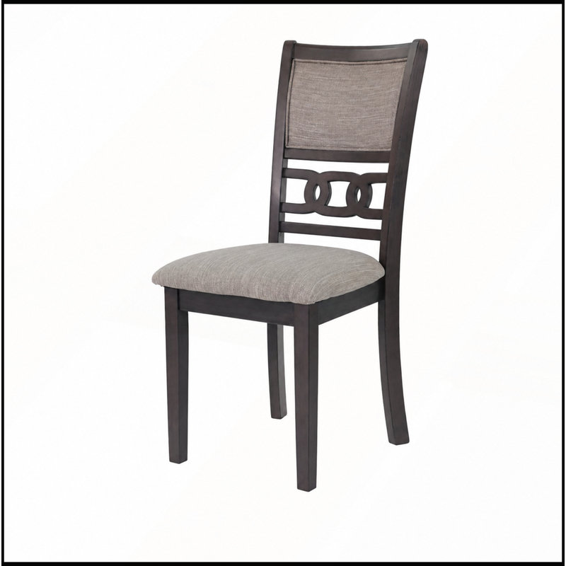 Ensemble de 2 chaises de salle à manger rembourrées modernes en tissu pour petites salles à manger et appartements, Gris