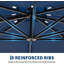 Parasol d'extérieur carré 10 x 10 pi, parasol de patio en porte-à-faux avec rotation à 360 ° et hauteur réglable-727888008