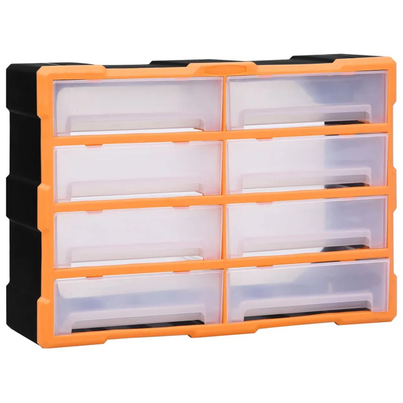 8 Drawer Storage Drawer, Orange