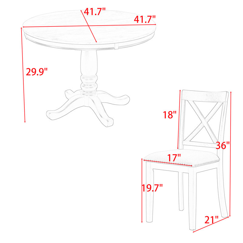 Ejona 5-Piece Dining Table and Chairs