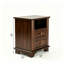 Table de chevet traditionnelle en bois avec compartiment ouvert, 2 tiroirs et poignées décoratives dorées, table d'appoint marron pour chambre à coucher
