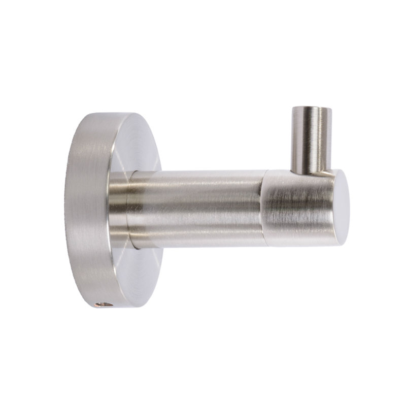 Venezia Wall Mounted Toilet Paper Holder and Robe Hook Set, Brushed Nickel