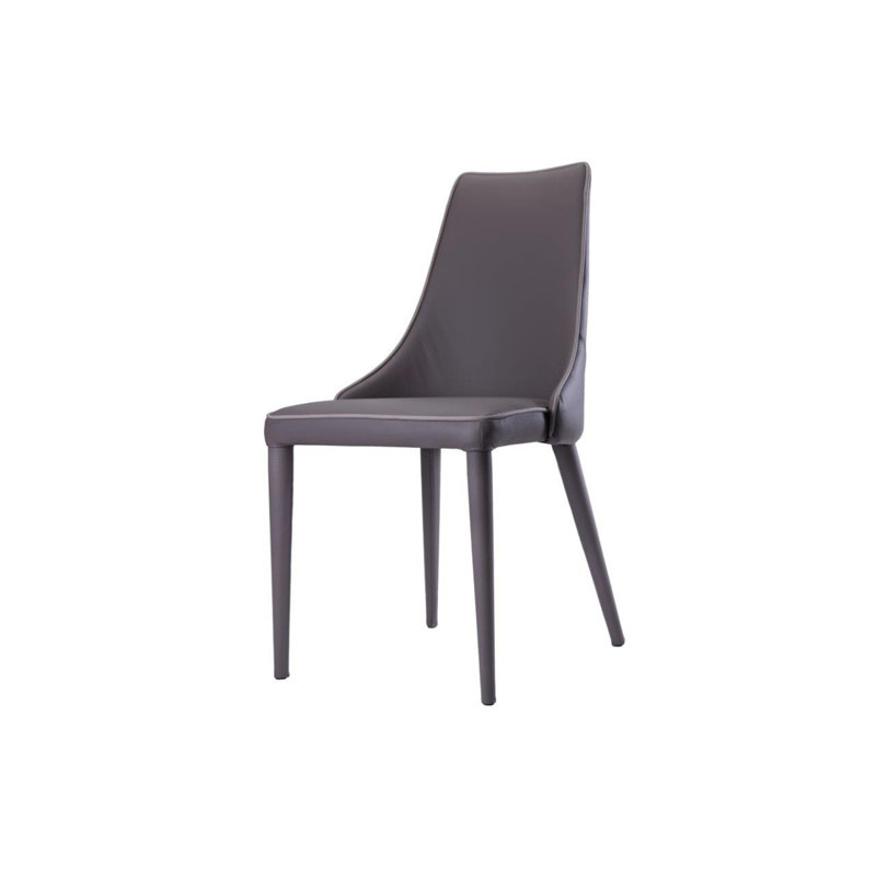 Chaise d'appoint rembourrée en cuir Kennita, Gris foncé, Gris pâle