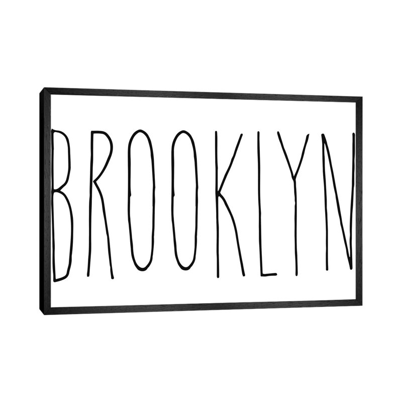 Brooklyn by Mirano - Print on Canvas, 101.6cm H x 152.4cm W x 3.81cm D, Black Framed