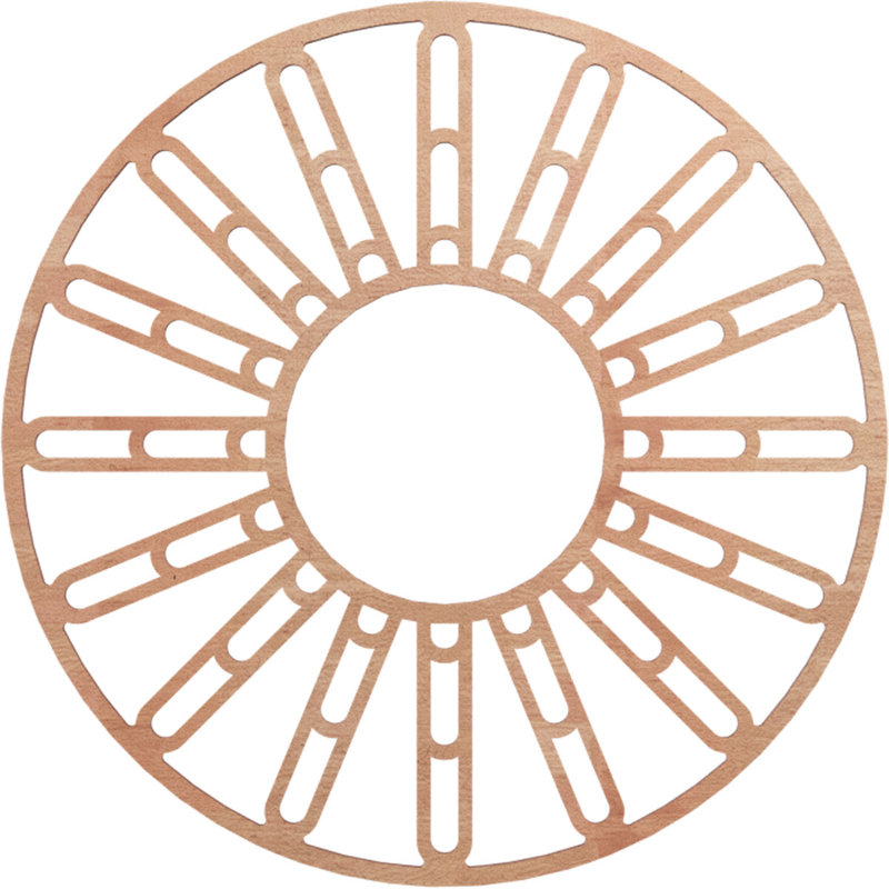 Médaillon de plafond en bois ajouré Haley, H 26 po x l 26 po x P 0,38 po, Cerise