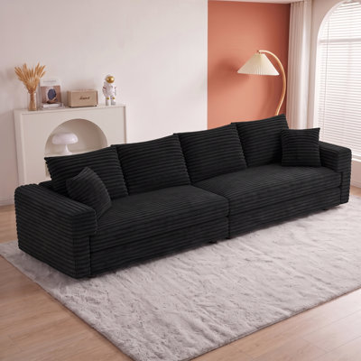 102.4" Modern Convertible Cloud Sofa, Deep Seat Comfy Couch with Soft Pillows for Living Room Bedroom