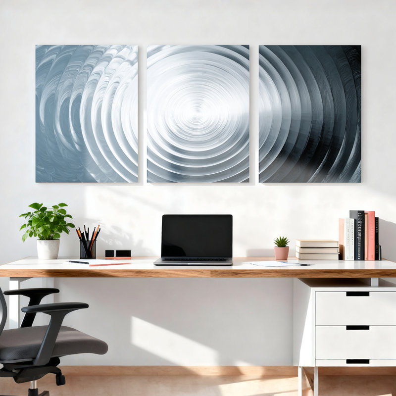 Ensemble de 3 tableaux sur toile à motif abstrait en spirale, pour salon et chambre à coucher, décoration intérieure moderne