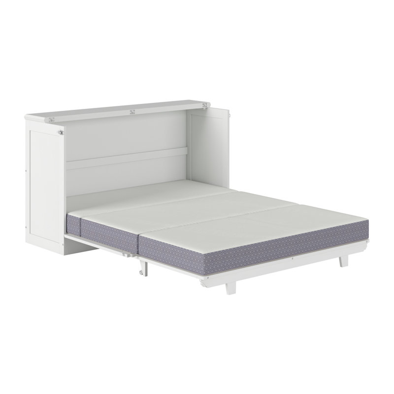  Commode escamotable avec matelas 6 po Charleston, Queen, Blanc
