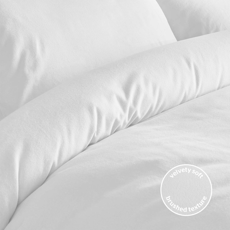 Silentnight Brushed Cotton Duvet Set, King Duvet Cover Set + 2 Standard Pillowcases, White