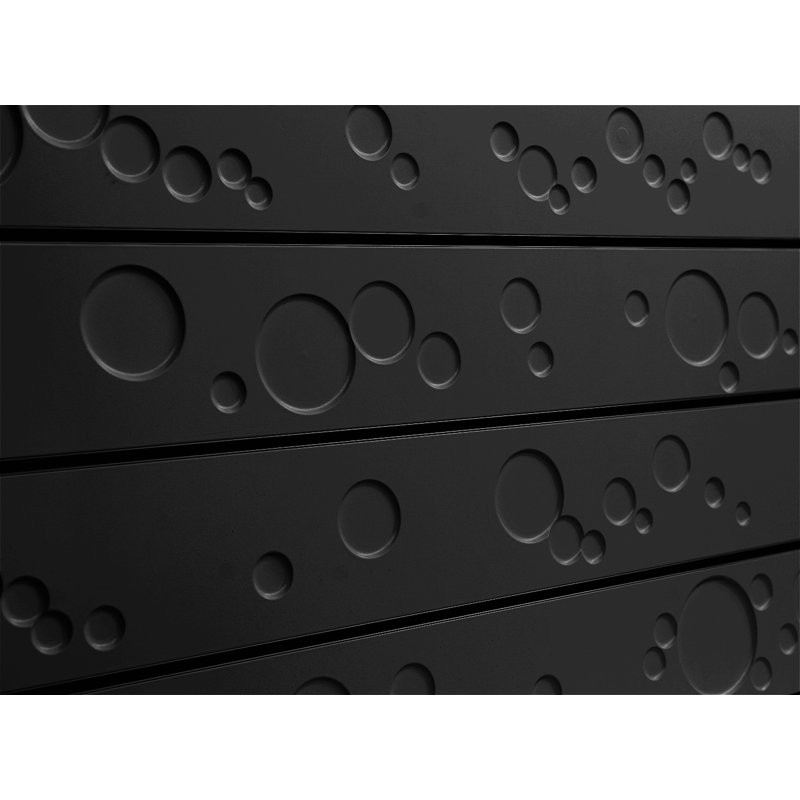 Bulles 24 po x 48 po, Noir
