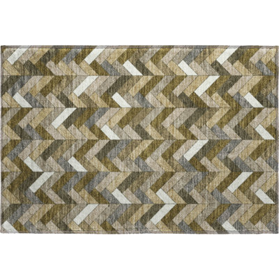 Tapis géométrique de qualité supérieure lavable à la machine Mayfield AMF2296