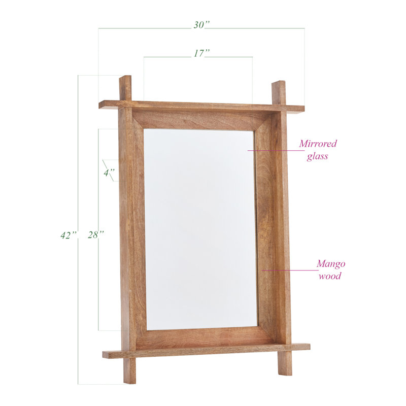Tanesha Wood Flat Wall Mirror