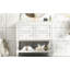 Meuble-lavabo de salle de bain 36 po - Blanc, structure en bois massif, 4 tiroirs, lavabo encastré en céramique, rangement fonctionnel avec lavabo 36 po, tablette spacieuse-1226233337