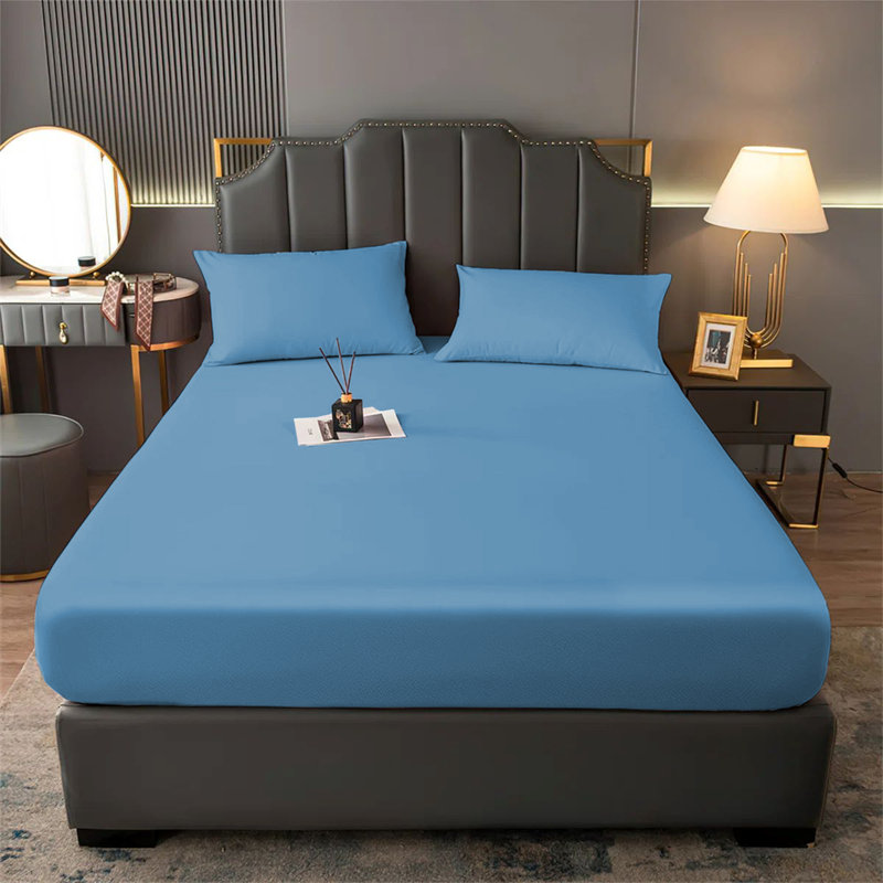 Aspire Homeware Premium 25cm Deep Fitted Sheet for Stylish and Comfortable Bedding, Light Blue, Single (3')