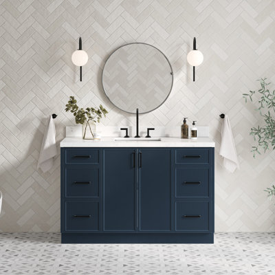 ARIEL Kelly 54 Single Sink Bathroom Vanity with Carrara Quartz Top