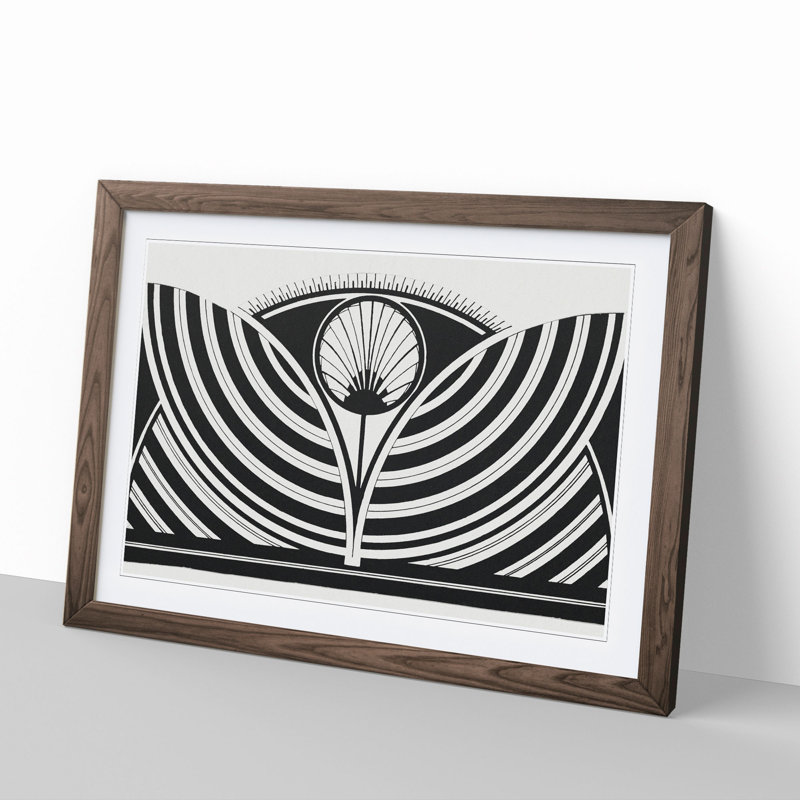 Ornament Vol.3 by Samuel De Mesquita - Picture Frame Painting, 27cm H x 36cm W x 2cm D, Walnut Framed