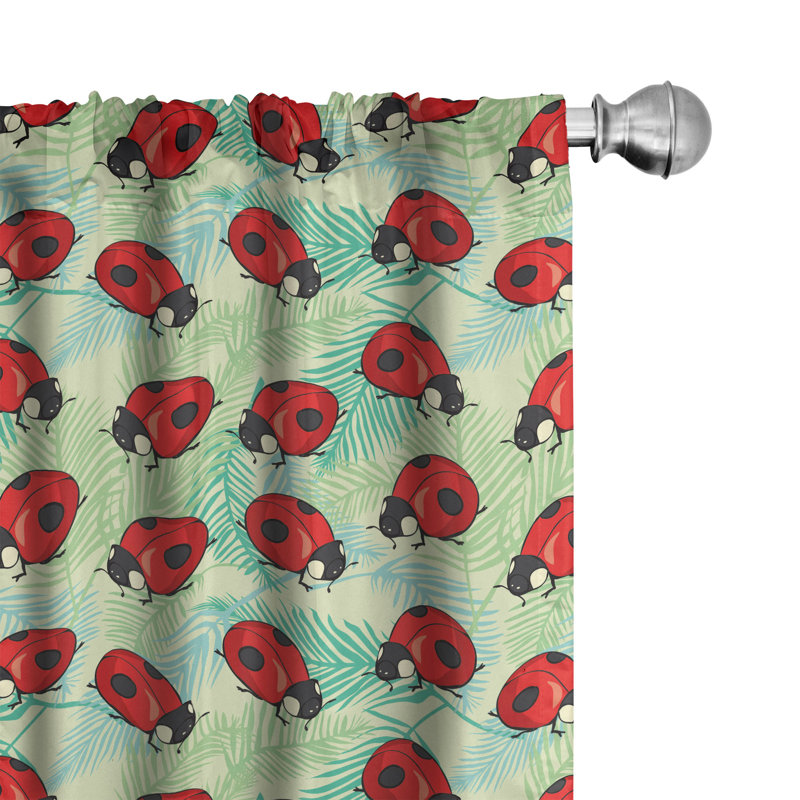 Panneau coulissant semi-diaphane avec passe-tringle Ladybug, 28 po x 63 po