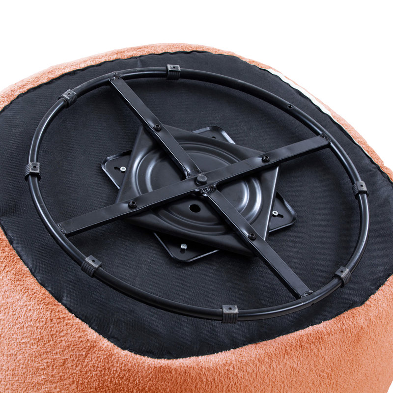 Canapé incurvé moderne pivotant à 360 ° Mid-Century, 1 tissu orange, siège confortable pivotant et assise à long terme