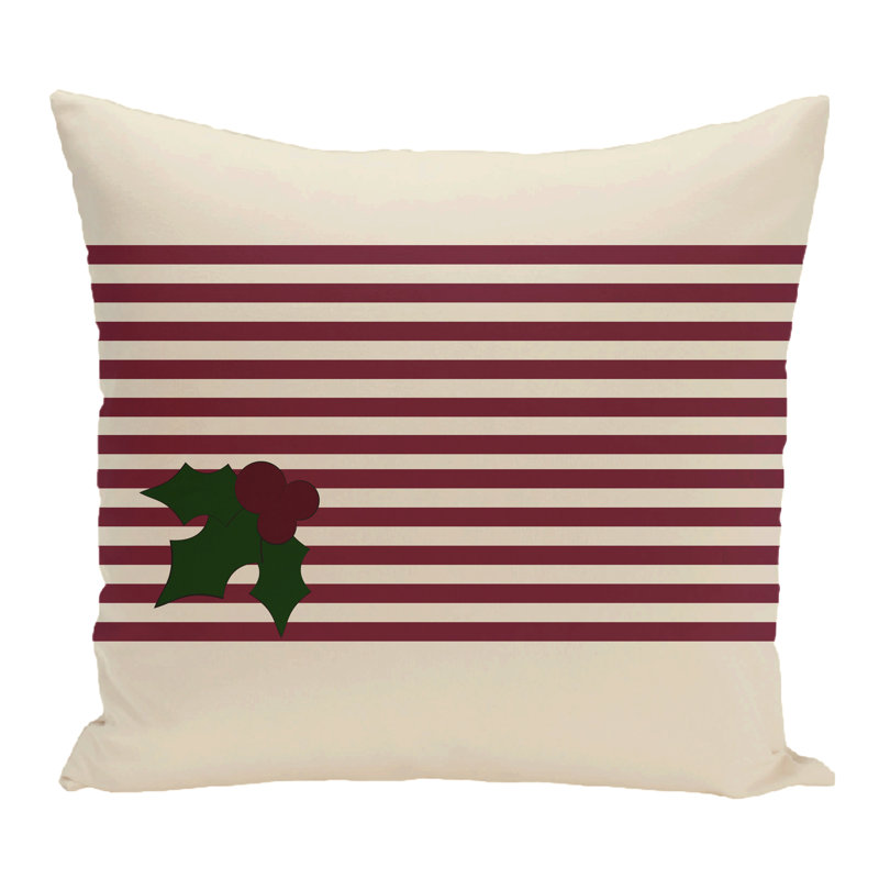 Striped Reversible Throw Pillow, 20" H x 20" W, Cranberry/Burgundy
