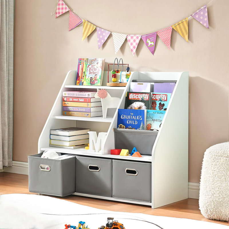 Kids Bookshelf And Toy Storage Organizer, White