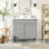 Meuble-lavabo de 36 po avec lavabo supérieur, meuble-lavabo moderne avec 2 tiroirs et tiroir escamotable, meuble-lavabo simple