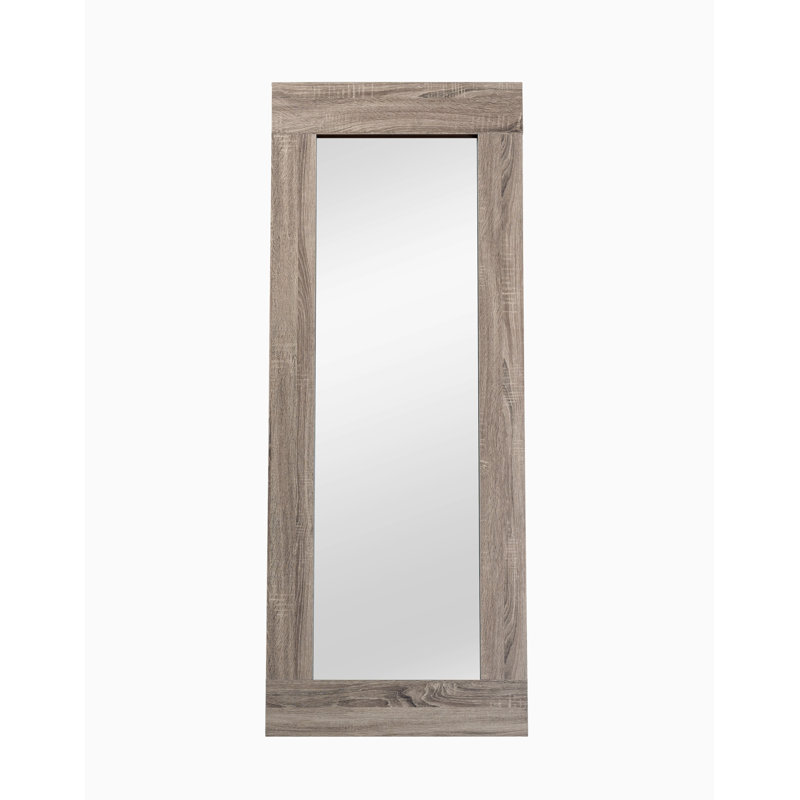 Engleside Wood Flat Floor Mirror, Dark Taupe