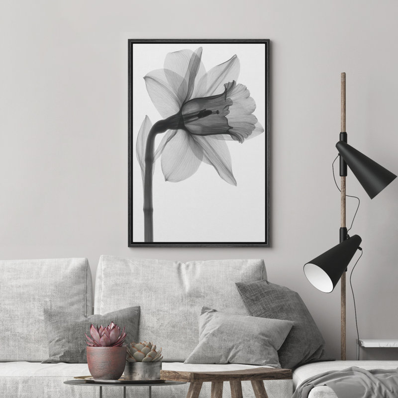 Aquarelle fleur, art mural, impression sur toile, décoration murale de chambre à coucher, H 36 po x l 24 po, Noir