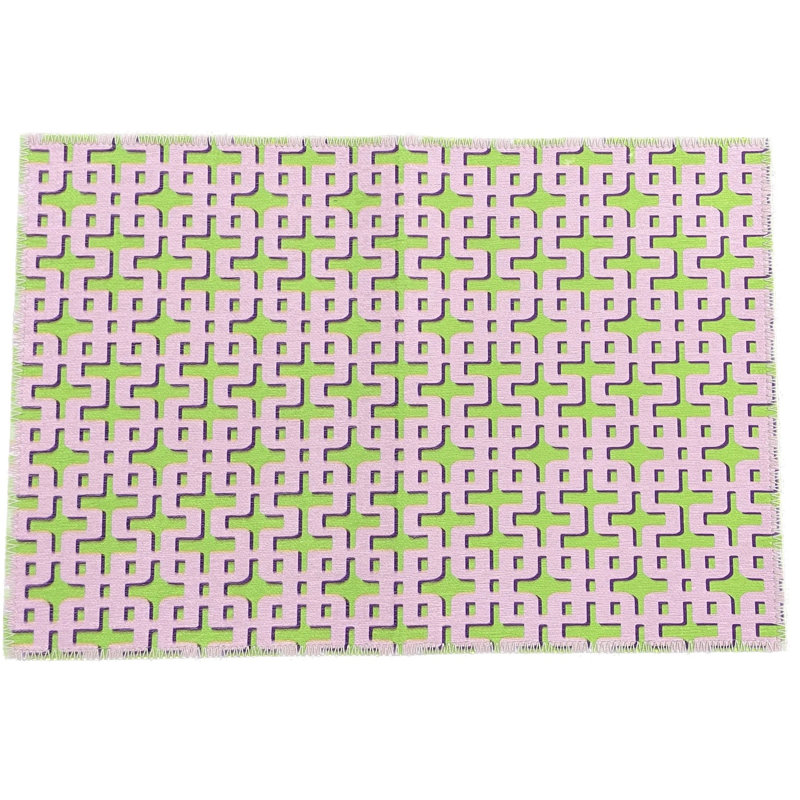 Geometric Area Rug, Lilac Mimi, Rectangle 1'8" x 2'6"