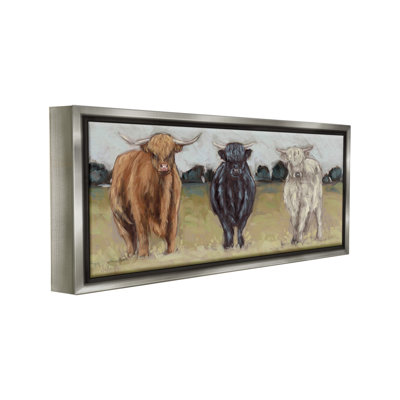 "Clever Trio In Pasture Floater Frame" par Sara G. Designs sur toile
