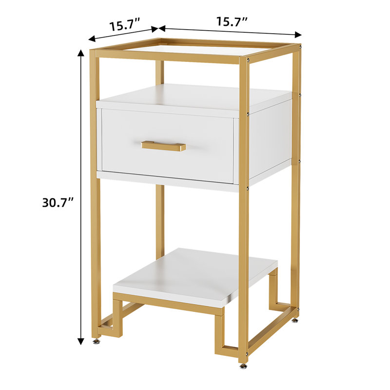 Glass Top Trestle End Table