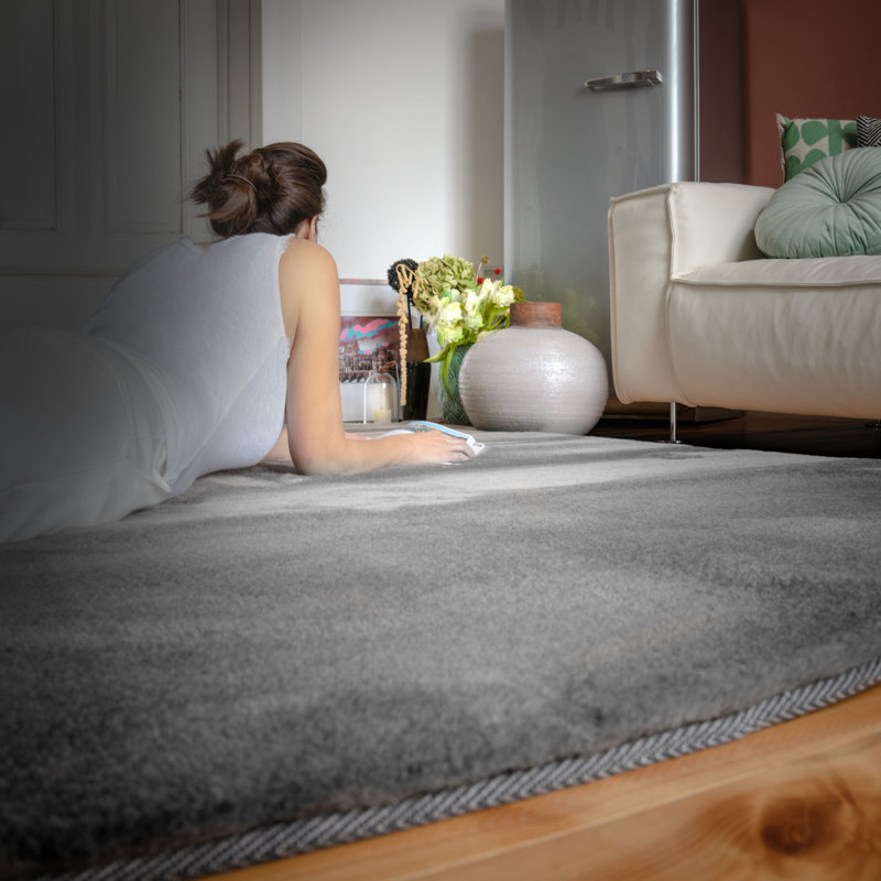 Jazz Uni Hand Tufted Area Rug, Rectangle 80 x 150cm, Grey/Brown/Blue