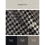 Tapis à carreaux gris BCBG lavable à la machine Arverne-1806933723