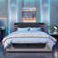 Hydraulic Storage Gaming Bed Frame with Cyberpunk Aesthetic-130646825