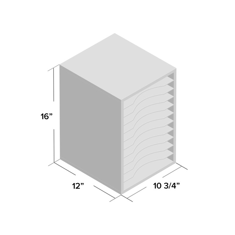 Rangement de bureau avec 11 compartiments Literature, gris
