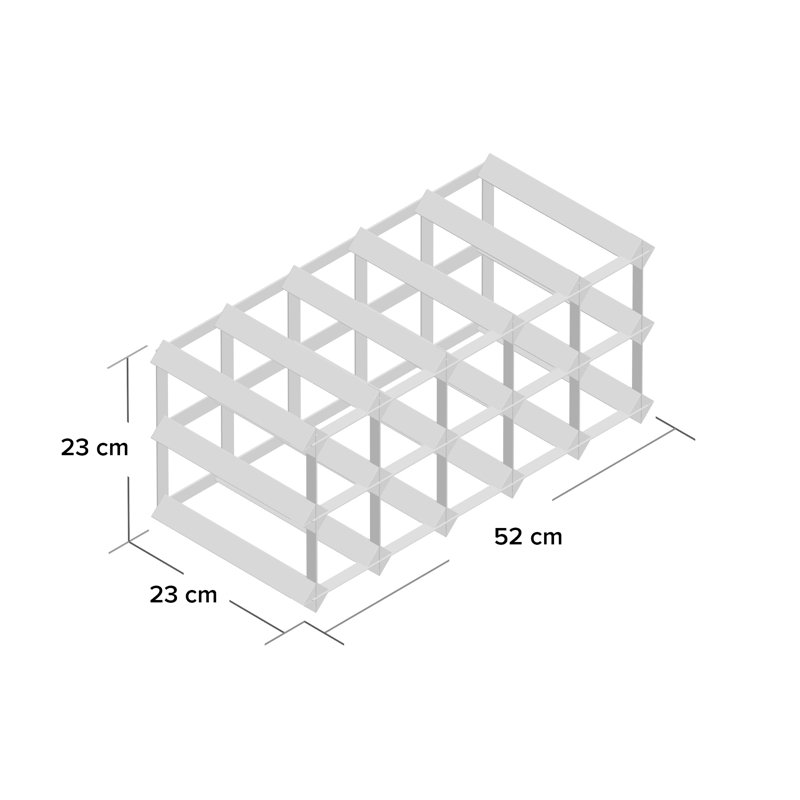 Liddle 15 Bottle Floor Wine Bottle Rack, Natural Pine / Galvanised Steel