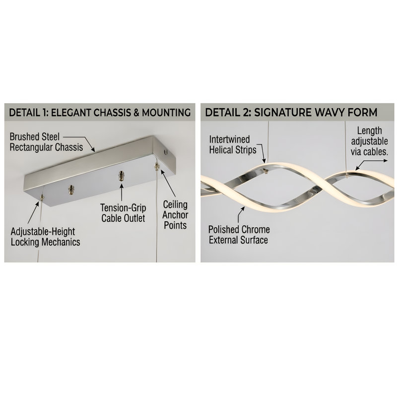 Light LED Kitchen Island Pendant, 2-PACK,Silver Finish, 2 Pack