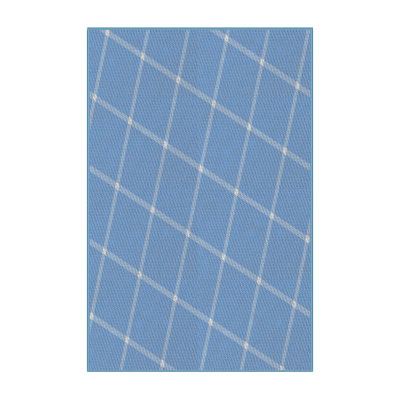 Tapis bleu tissé à la machine