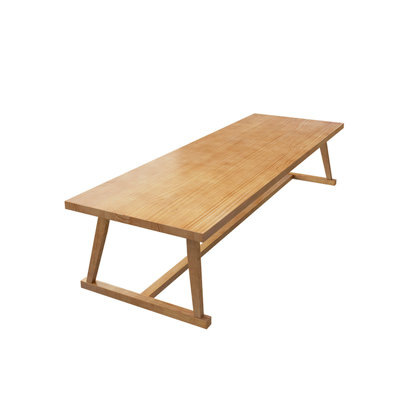 Table longue 102,36 po en bois massif brun moderne et simple