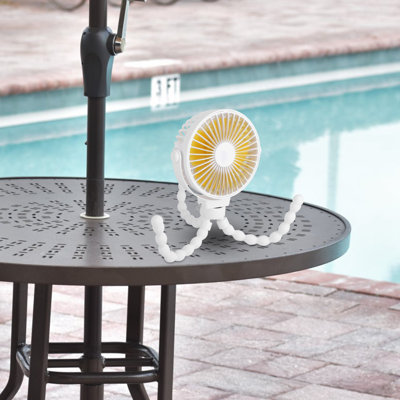 Portable Baby Stroller Fan with Flexible Tripod – 3 Speeds, 360° Tilt, Rechargeable