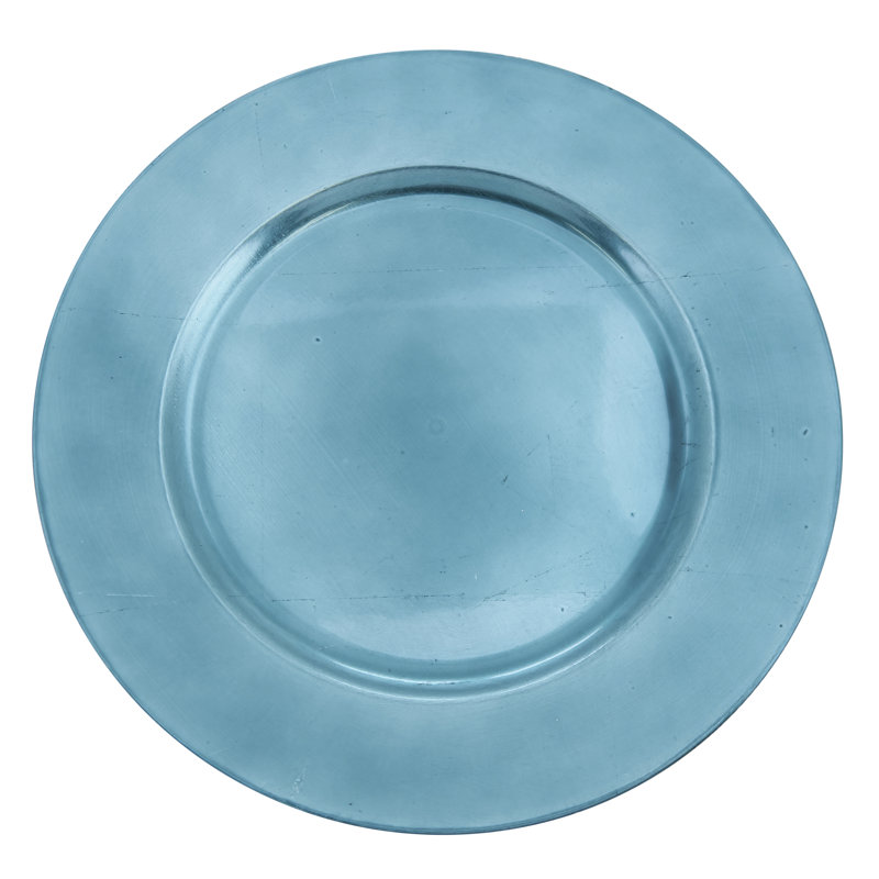 Ensemble de 4 assiettes en plastique rondes Erris, Bleu sarcelle