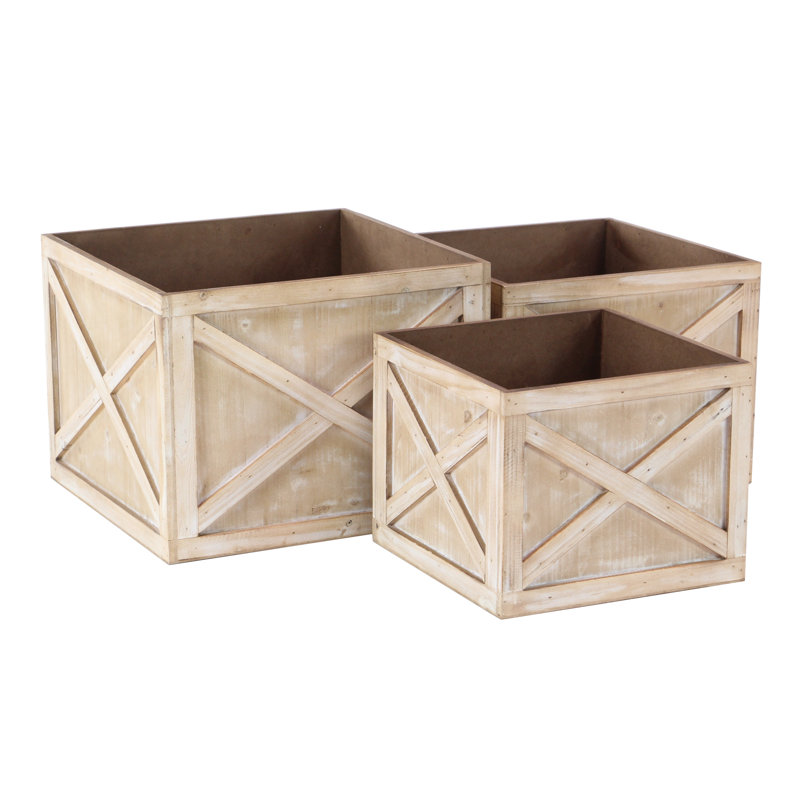 Hatley Wood Planter, Beige