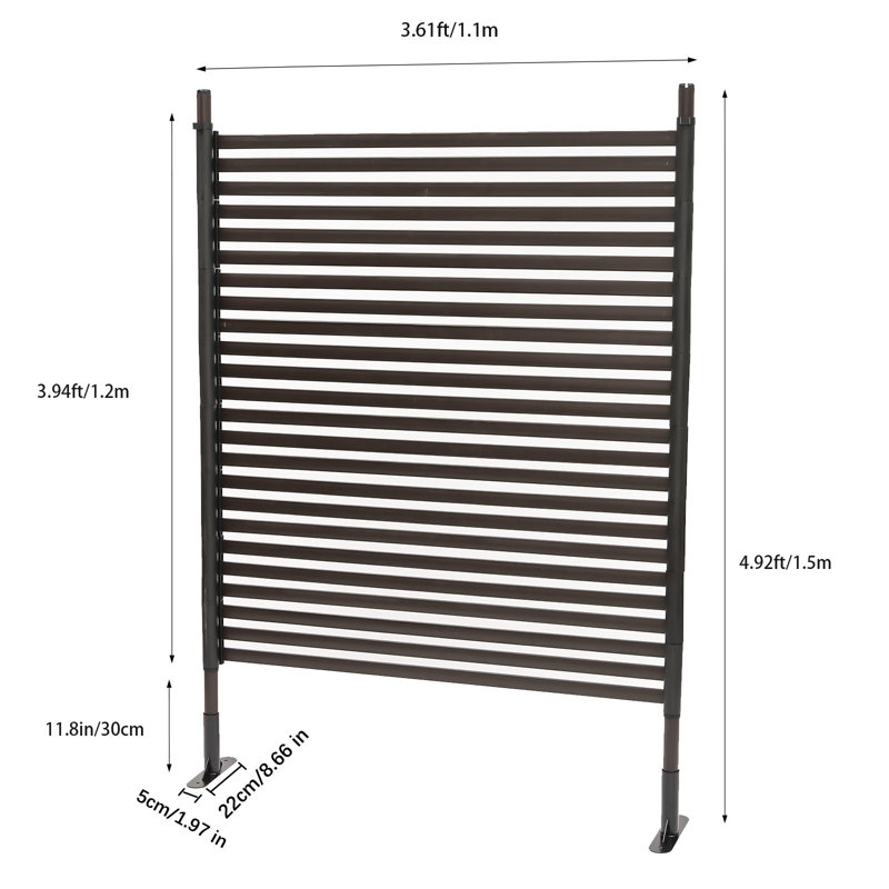 Écran d'intimité décoratif 43,31 "* 70,87", H 59,06 po x l 43,31 po x P 8,66 po