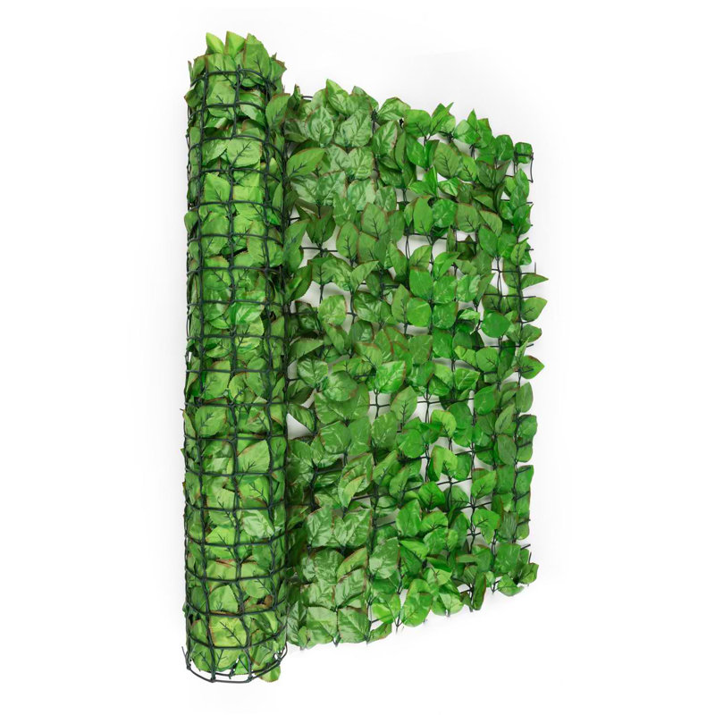 Leaf Balcony Rolled Fence Panel, 300 cm x 150 cm, Light Green