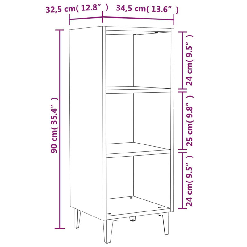 Emmi 90cm H x 34.5cm W Bookcase, Brown